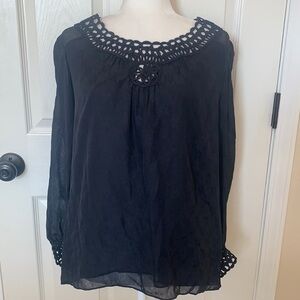 Milly of New York  long sleeve silk boho top